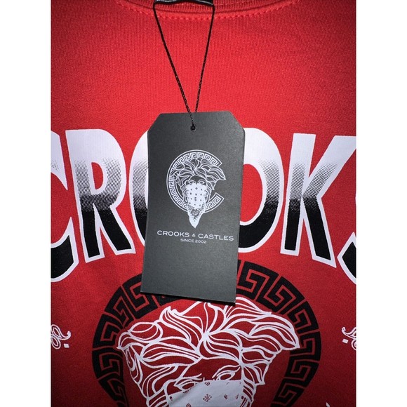 Crooks and Castles size XL Crewneck Sweatshirt Red/Black-White. - Picture 7 of 10